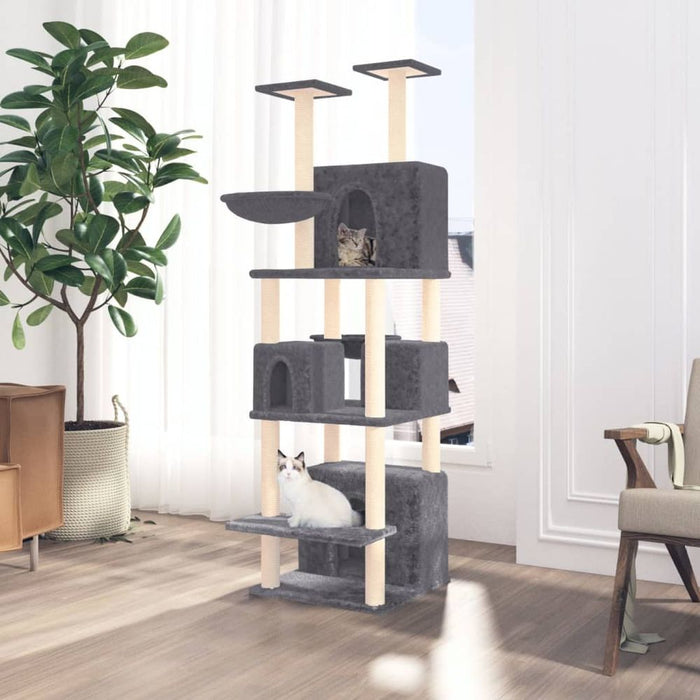 Cat Tree with Sisal Scratching Posts 180 cm UK PET HOUSE