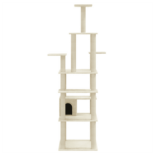 Cat Tree with Sisal Scratching Posts Cream 183 cm UK PET HOUSE