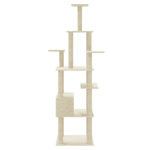 Cat Tree with Sisal Scratching Posts Cream 183 cm UK PET HOUSE