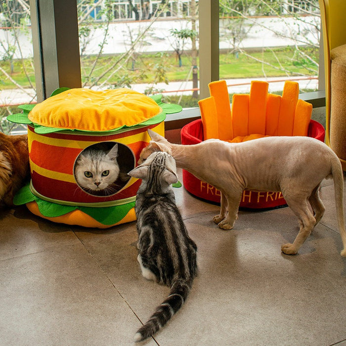 Cheeseburger & French Fries Pet Bed UK PET HOUSE