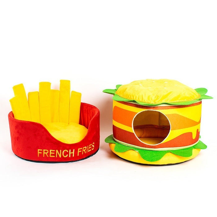 Cheeseburger & French Fries Pet Bed UK PET HOUSE