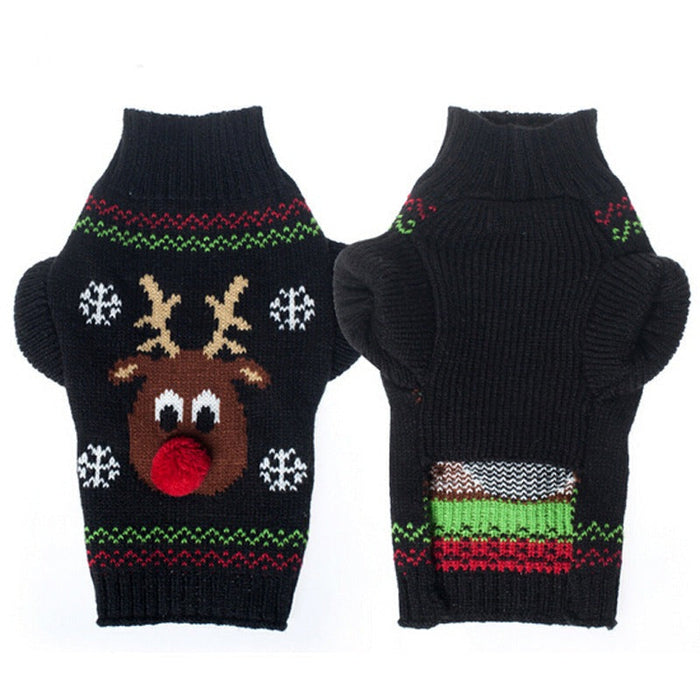 Christmas Pet Dog Sweater (Reindeer) UK PET HOUSE