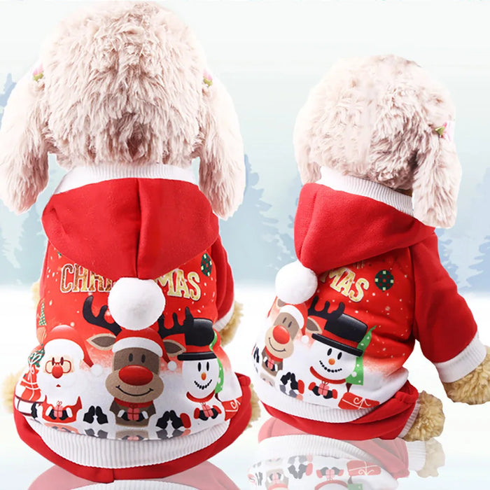 Pet Dog Cat Christmas Hoodie Winter Comfortable Soft Sweatshirts