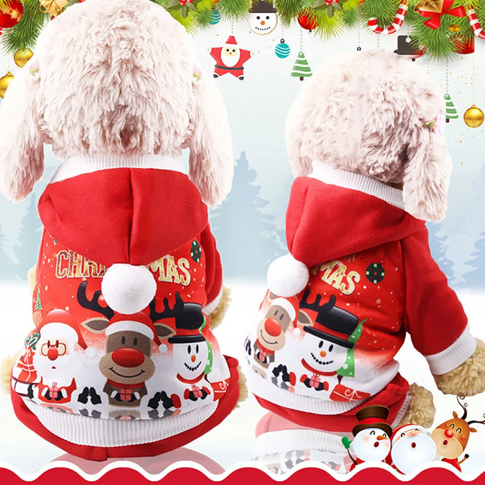 Pet Dog Cat Christmas Hoodie Winter Comfortable Soft Sweatshirts