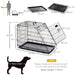 Collapsible Metal Dog Cage Transport Carrier With Removable Tray (Black) UK PET HOUSE