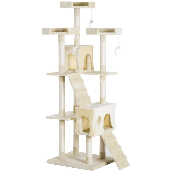 Condo Furniture Scratcher Post Pet Cat Tree Kitten Bed House Play Toy Ladder 181cm UK PET HOUSE