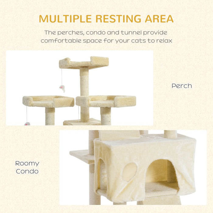 Condo Furniture Scratcher Post Pet Cat Tree Kitten Bed House Play Toy Ladder 181cm UK PET HOUSE