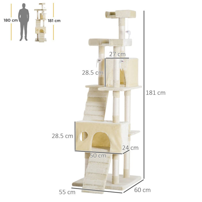 Condo Furniture Scratcher Post Pet Cat Tree Kitten Bed House Play Toy Ladder 181cm UK PET HOUSE