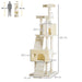 Condo Furniture Scratcher Post Pet Cat Tree Kitten Bed House Play Toy Ladder 181cm UK PET HOUSE