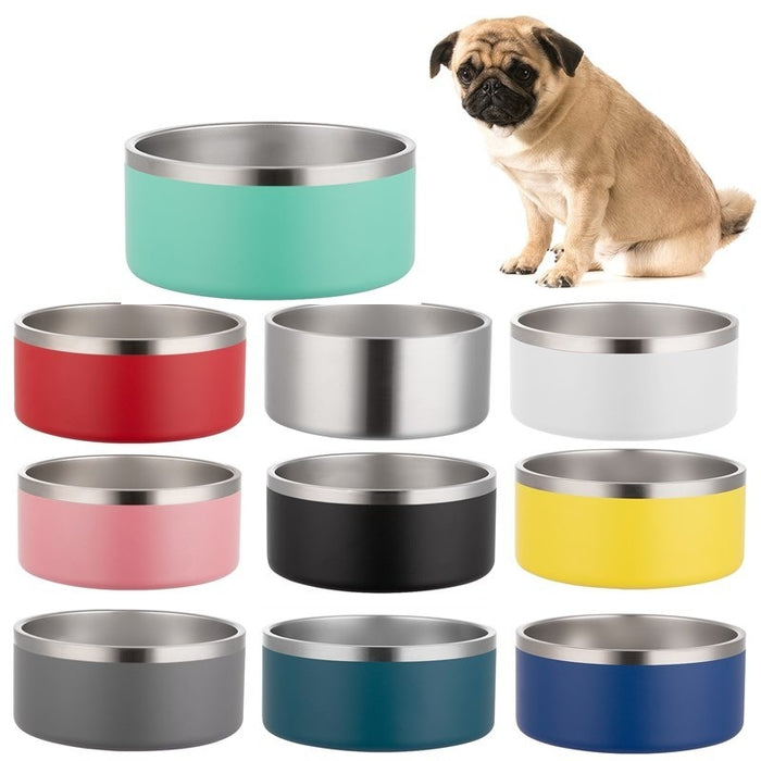 Pet Cat Dog Large Capacity Stainless Steel Bowl Double Layer Vacuum