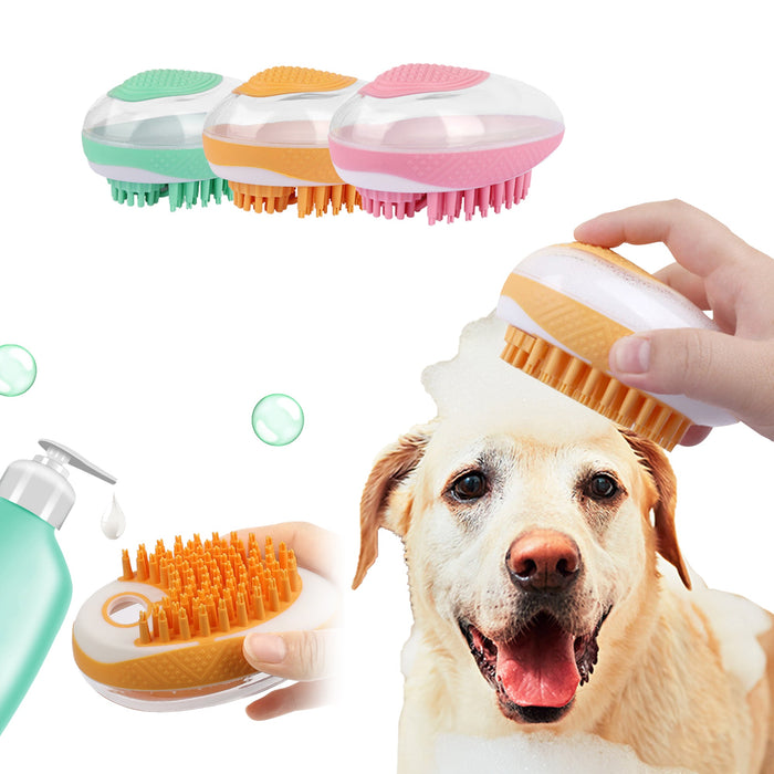 Dog Cat Bath Brush 2-in-1 Pet SPA Massage Comb Soft Silicone Pets Shower Hair Grooming Cmob Dog Cleaning Tool Pet Products UK PET HOUSE