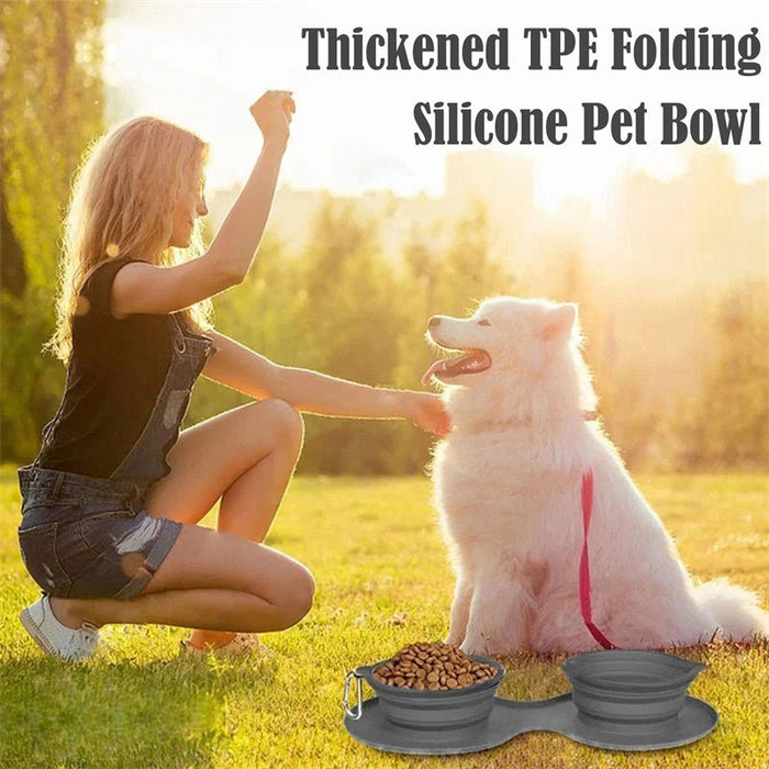 Double Rubber Foldable Pet Feeding Bowl UK PET HOUSE