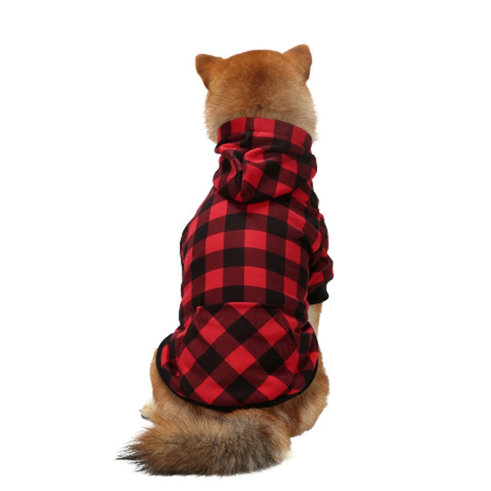 Pet Dog Christmas Plaid Hoodie