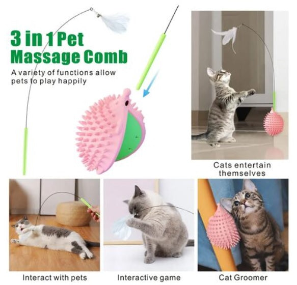 Feather Frenzy Teaser & Scratcher Cat Toy UK PET HOUSE