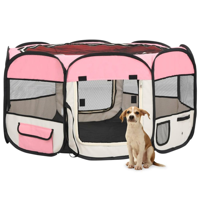 Foldable Dog Playpen with Carrying Bag UK PET HOUSE