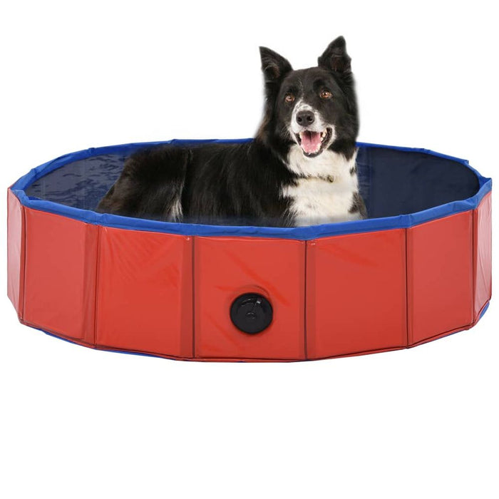 Foldable Dog Swimming Pool Red 200x30 cm PVC UK PET HOUSE