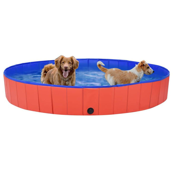 Foldable Dog Swimming Pool Red 200x30 cm PVC UK PET HOUSE