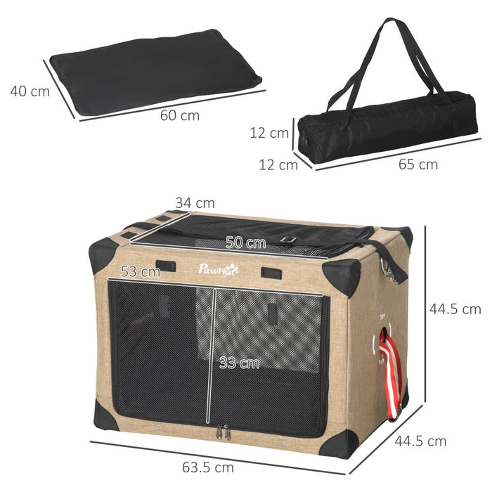 Foldable Pet Carrier Portable Bag w/ Cushion 65x45x45cm UK PET HOUSE