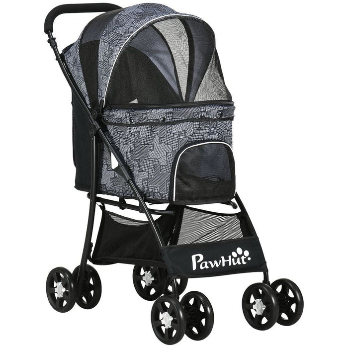 Foldable Pet Detachable Stroller (Grey) UK PET HOUSE