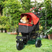 Folding 3 Wheel Pet Stroller Travel Adjustable Canopy Storage Brake Red Pawhut UK PET HOUSE