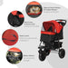 Folding 3 Wheel Pet Stroller Travel Adjustable Canopy Storage Brake Red Pawhut UK PET HOUSE