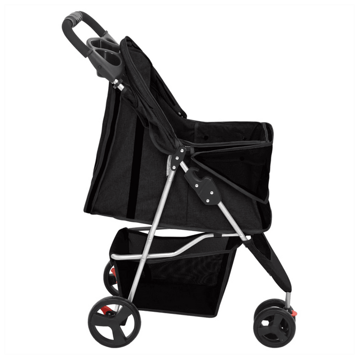 Folding Dog Stroller Black 80x46x98 cm Oxford Fabric UK PET HOUSE