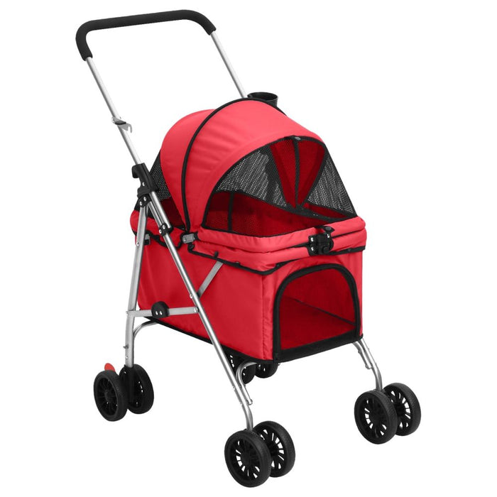 Folding Dog Stroller Red 76x50x100 cm Oxford Fabric UK PET HOUSE