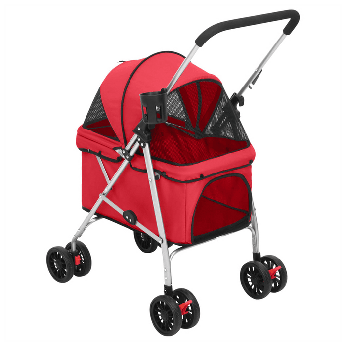 Folding Dog Stroller Red 76x50x100 cm Oxford Fabric UK PET HOUSE