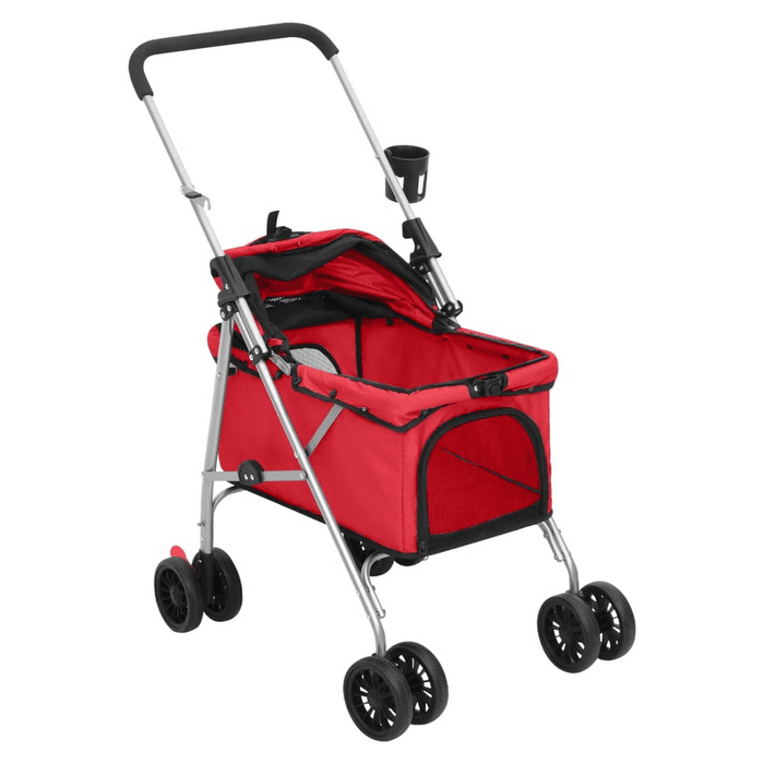 Folding Dog Stroller Red 76x50x100 cm Oxford Fabric UK PET HOUSE