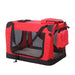 Folding Pet Carrier Bag Soft Portable Travel Cage, 60x42x42 cm, Red UK PET HOUSE