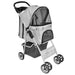 Folding Pet Stroller Dog/Cat Travel Carrier Grey UK PET HOUSE