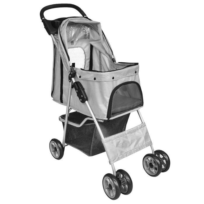 Folding Pet Stroller Dog/Cat Travel Carrier Grey UK PET HOUSE