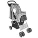 Folding Pet Stroller Dog/Cat Travel Carrier Grey UK PET HOUSE