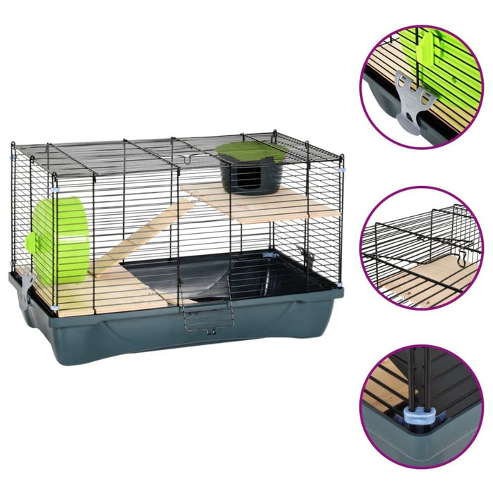 Hamster Cage Grey Polypropylene and Metal UK PET HOUSE