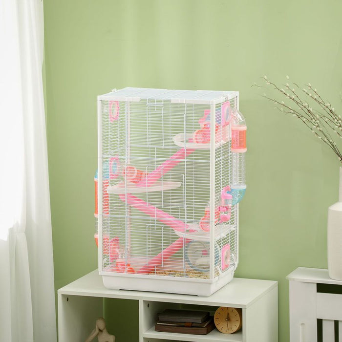 Hamster Cage with Tubes, Gerbilarium Cage w/ Detachable Bottom, Ramps UK PET HOUSE