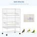 Large Bird Cage Budgie Cage for Finch Canaries Parrot with Stand & Wheels (White) UK PET HOUSE