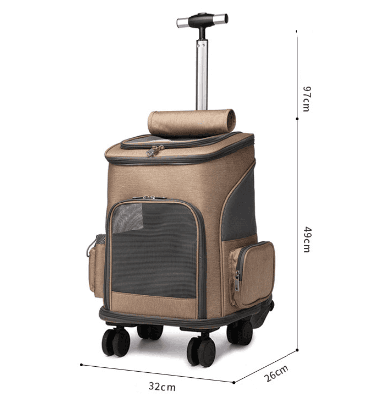 Luxurious Pet Carrier BackPack w/ Universal Wheel Trolley UK PET HOUSE