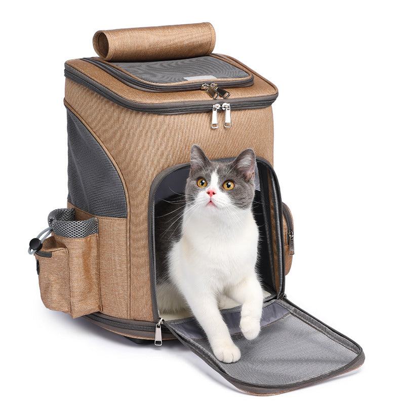 Luxurious Pet Carrier BackPack w/ Universal Wheel Trolley UK PET HOUSE