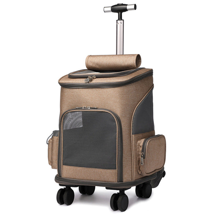 Luxurious Pet Carrier BackPack w/ Universal Wheel Trolley UK PET HOUSE