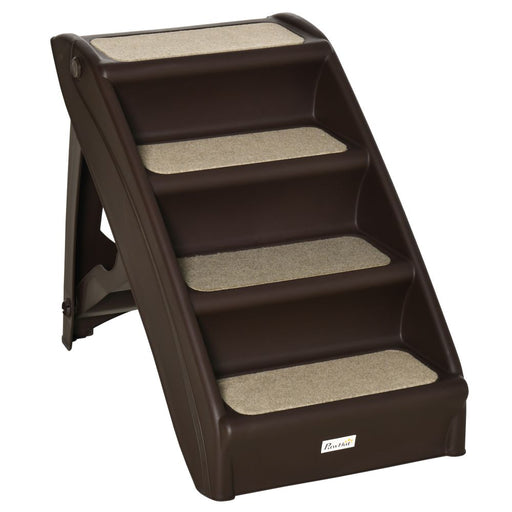 Non-Slip Portable Dog Steps for Bed & Sofa - Beige - Brown UK PET HOUSE