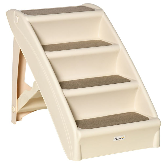 Non-Slip Portable Dog Steps for Bed & Sofa - Beige UK PET HOUSE