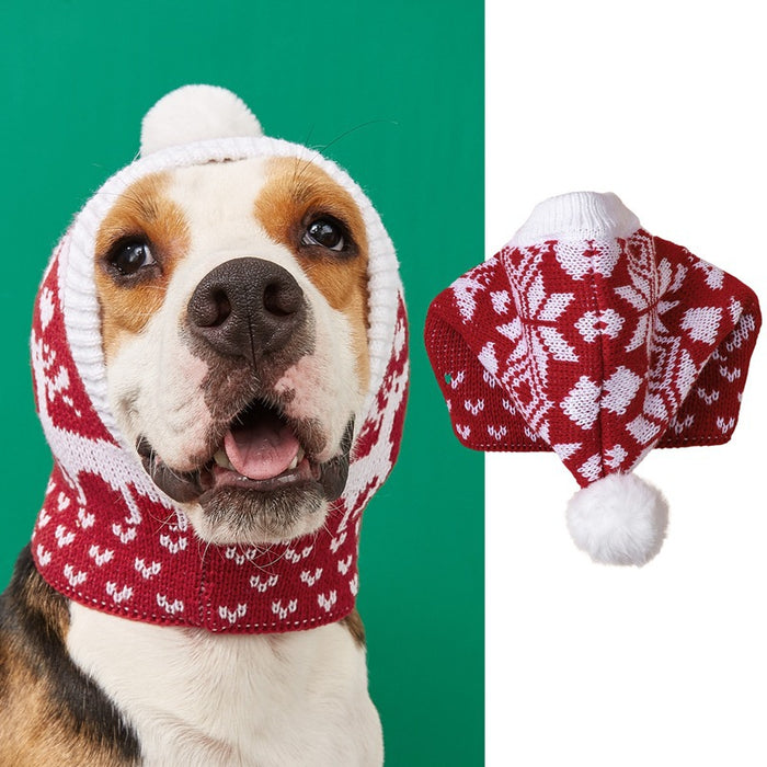 Pet Dog Cat Christmas Knitted Warm Fur Ball Hat