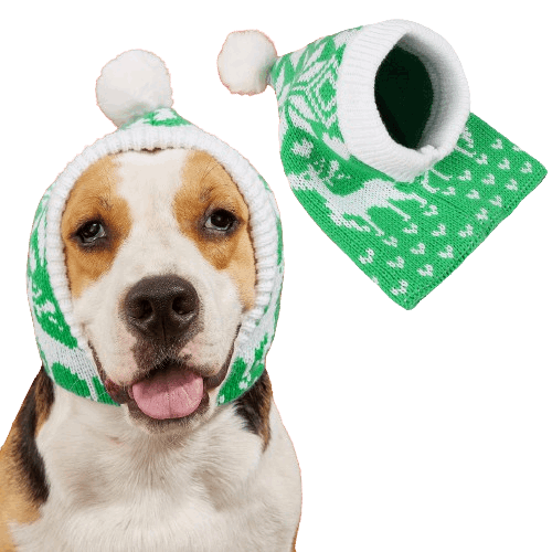 Pet Dog Cat Christmas Knitted Warm Fur Ball Hat UK PET HOUSE