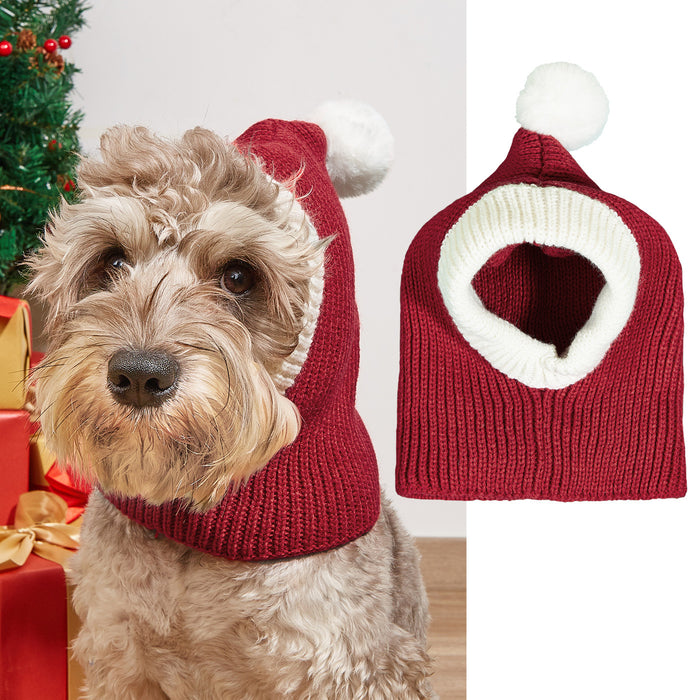 Pet Dog Cat Christmas Knitted Warm Fur Ball Hat