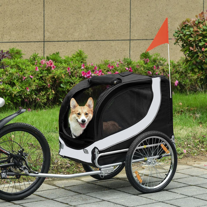 Pet Bicycle Trailer Dog Cat Bike Carrier Water Resistant Travel Steel Black UK PET HOUSE