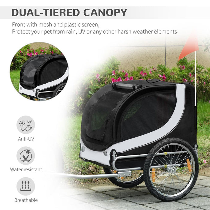 Pet Bicycle Trailer Dog Cat Bike Carrier Water Resistant Travel Steel Black UK PET HOUSE