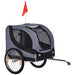 Pet Bicycle Trailer Dog Cat Bike Carrier Water Resistant Travel Steel Grey UK PET HOUSE