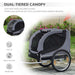 Pet Bicycle Trailer Dog Cat Bike Carrier Water Resistant Travel Steel Grey UK PET HOUSE