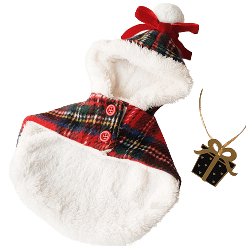 Pet Cat Dog Christmas Cape with Hoodie UK PET HOUSE