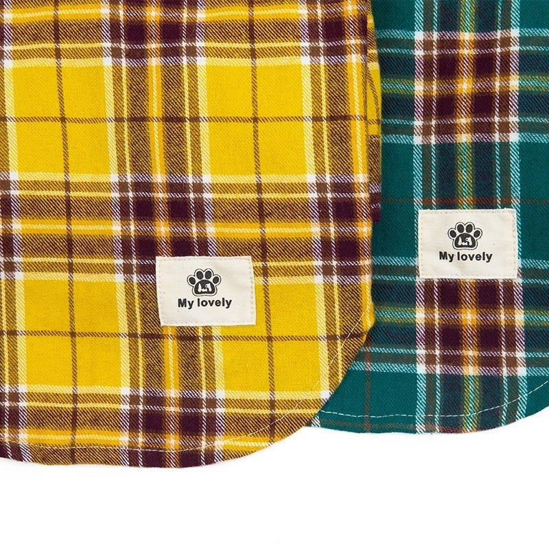 Pet Leisure Plaid Shirt Pet Clothes Shirt UK PET HOUSE